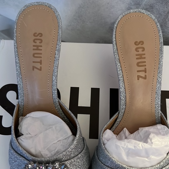 Schultz Glitter Sparkle Slide Heels - Picture 5 of 7